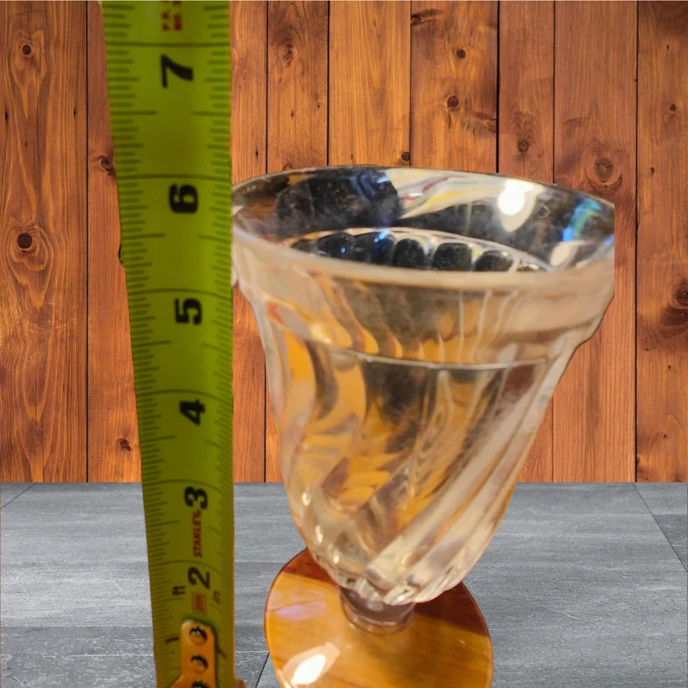 VTG Fostoria Colony Swirl Clear Footed Glasses Set of 2
